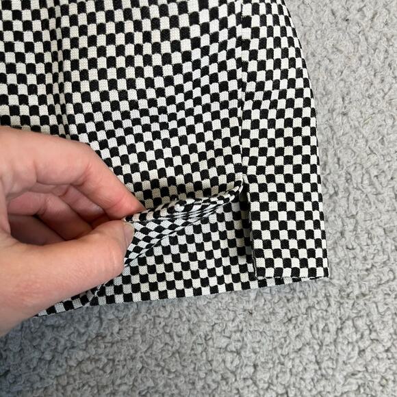 Dalia Collection Pants 6 Small Check Slim Leg Stretch Knit Low Rise Black White - Picture 6 of 16